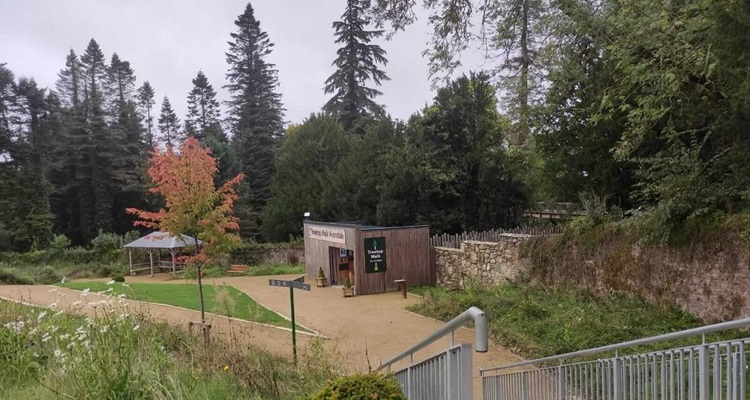 Avondale-Beyond-The-Trees-Hut Entrance Hut to the Beyond the Trees experience at Avondale House and Forest Park, County Wicklow