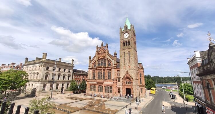 The Guildhall in Derry City on a sunny day