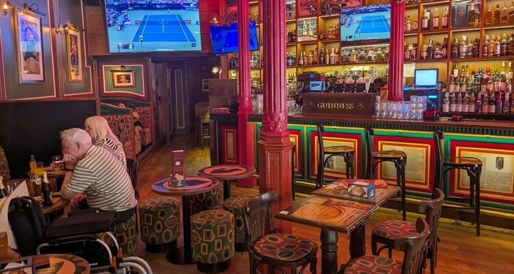 The interior of the Sherlock Holmes Pub in Malaga, Spain