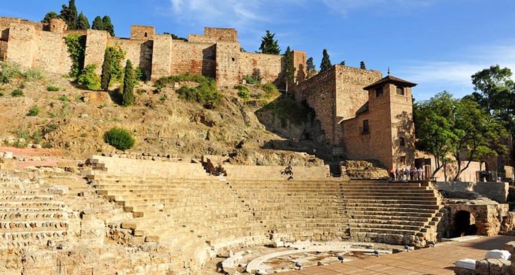 The Alcazaba and Roman Theatre in Malaga, Spain