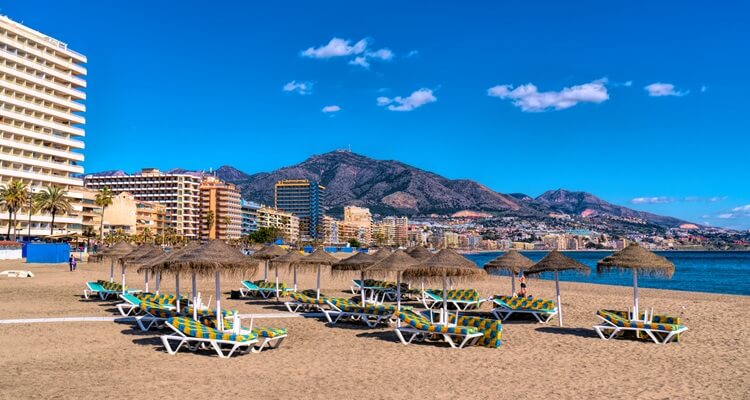 Los Boliches beach in Fuengirola, on the Spanish Costa del Sol